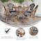 Flash Furniture Bordeaux French Bistro 31.5in. Tbl, Navy and White PE Rattan, Glass Top w/4 Stack Chairs - Natural SDA-AD641012-80-4001-NVYWH-NAT-GG - alternate 3